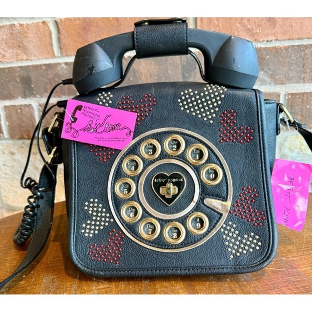 Betsey Johnson Call Me Baby Crossbody Bag Whimsical - As IS Small Scuff